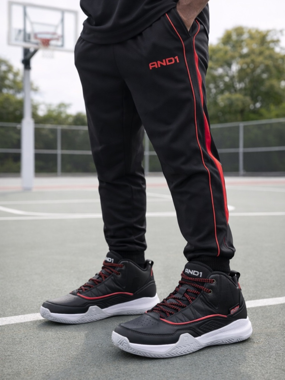 AND1 Basketball Shoes Size 13 Black Red Sneakers NWT No Box